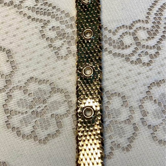 Whiting & Davi Belt Mesh Gold Vintage 70s